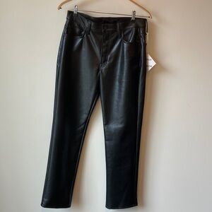 Mother Superior “The Smarty Pants Skimp” Black Leather/Polyurethane Size 30 NWT